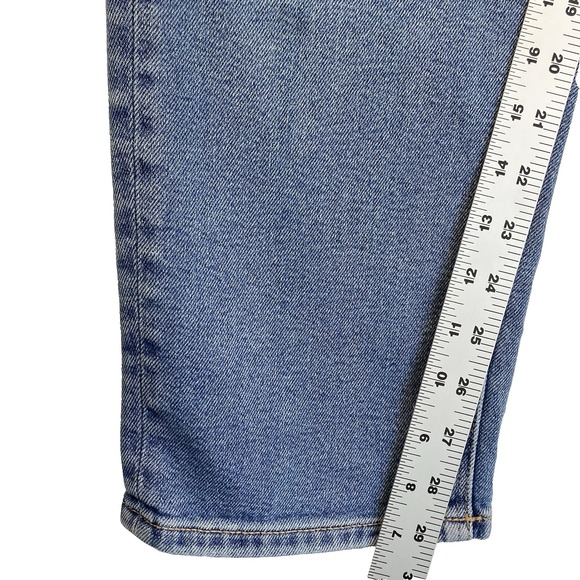 American Eagle Tomgirl Jeans Women 18 Long Blue High Rise Button Fly Tapered - Picture 8 of 12